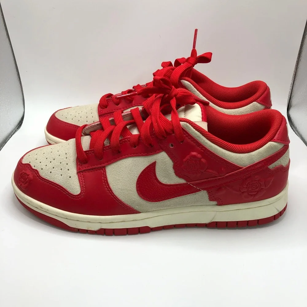 Nike Dunk Low Roses HF1986 100 Size 8 Women Red White Low Top Flowers Floral